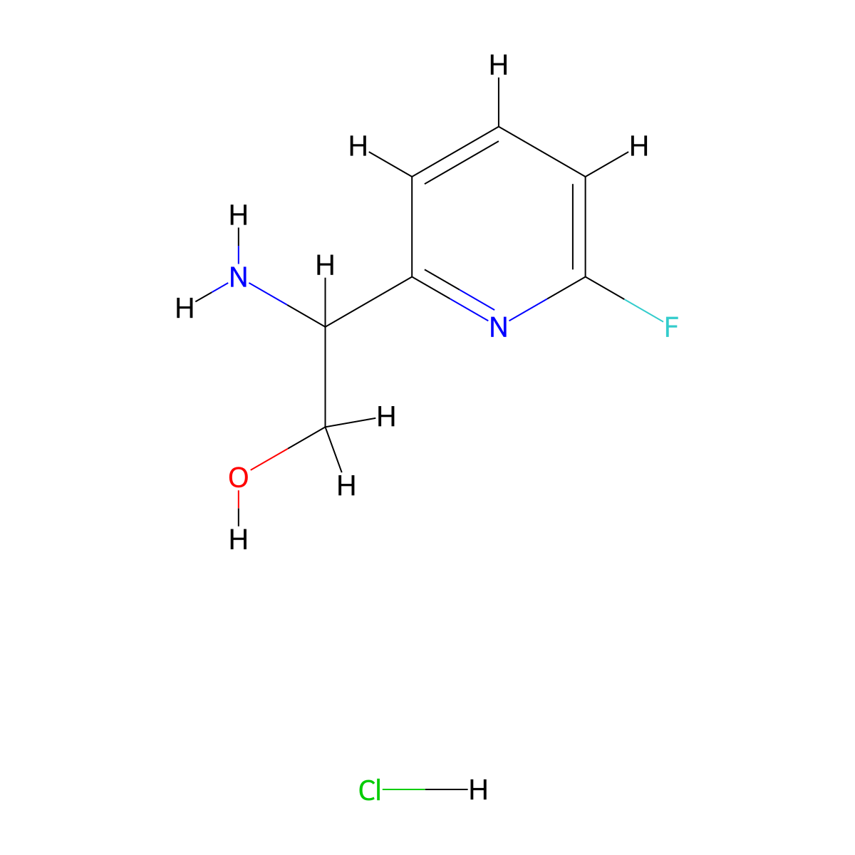 2-Amino-2-(6-fluoropyridin-2-yl)ethanol hydrochloride molecular structure, CAS 1973503-47-7
