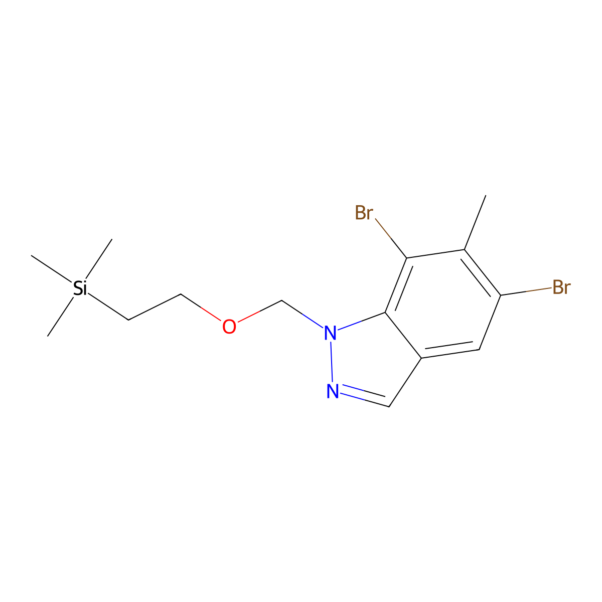 5,7-Dibromo-6-methyl-1-((2-(trimethylsilyl)ethoxy)methyl)-1H-indazole molecular structure, CAS 1973503-49-9