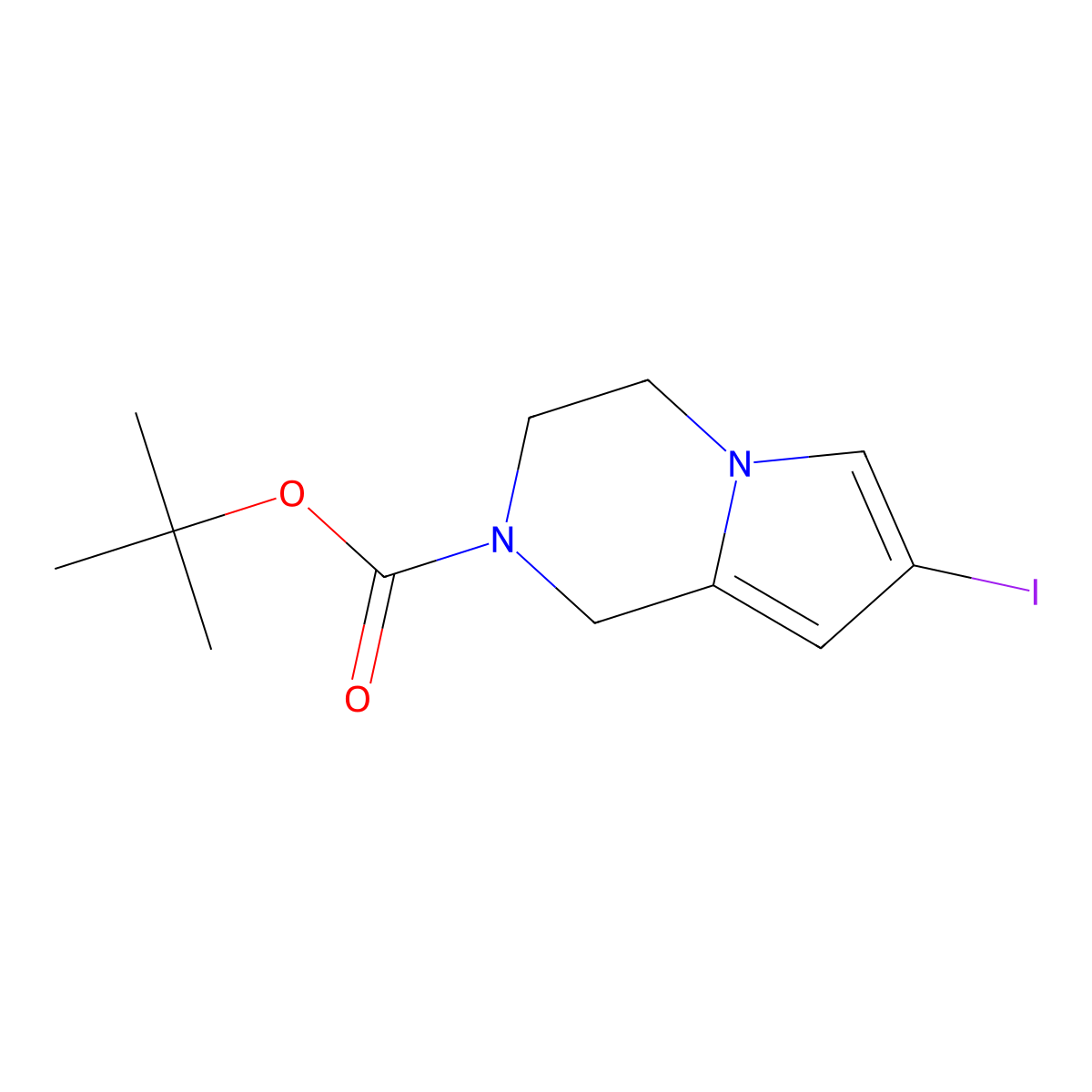 2-Boc-7-iodo-1,2,3,4-tetrahydropyrrolo[1,2-a]pyrazine molecular structure, CAS 1973505-15-5