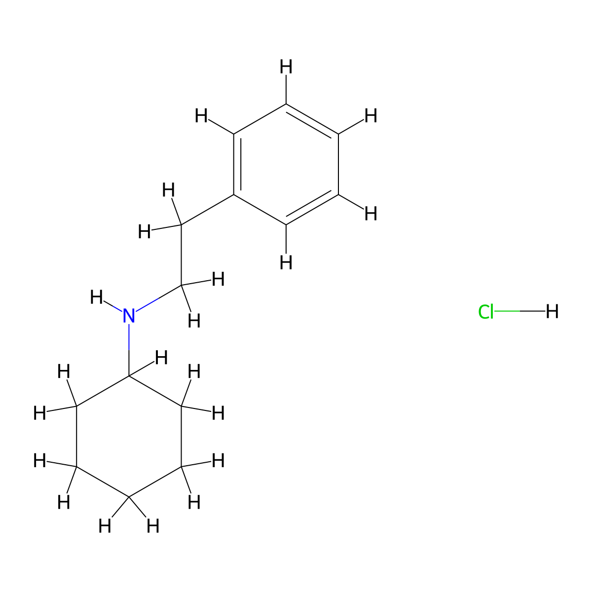 N-(2-Phenylethyl)cyclohexanamine hydrochloride molecular structure, CAS 197357-53-2