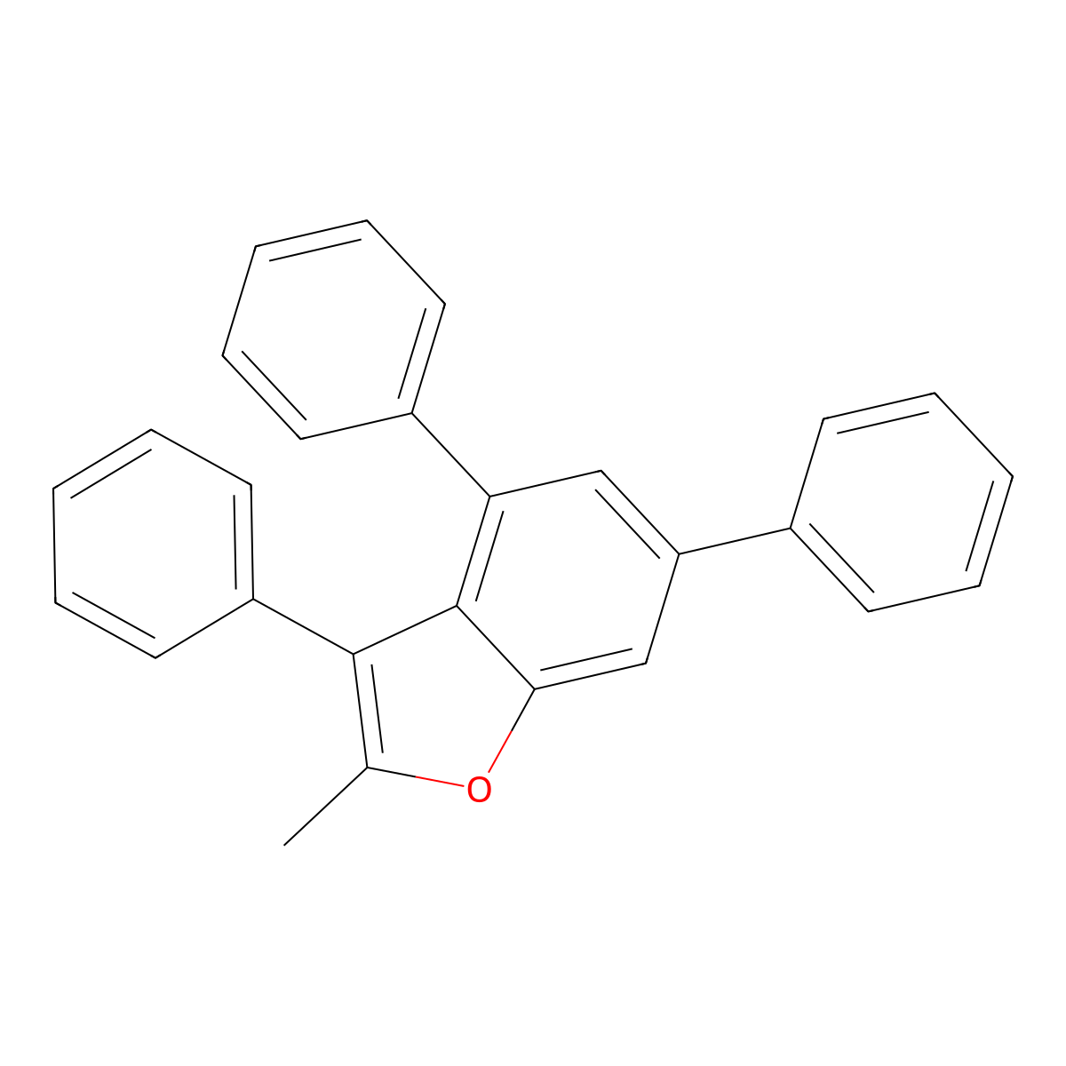2-Methyl-3,4,6-triphenyl-1-benzofuran molecular structure, CAS 197359-75-4