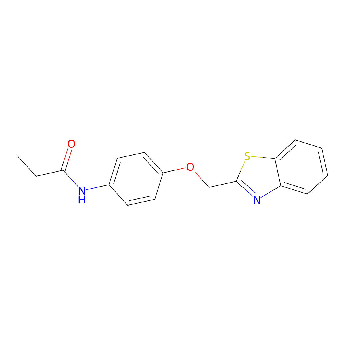 N-[4-(1,3-benzothiazol-2-ylmethoxy)phenyl]propanamide molecular structure, CAS 197359-85-6