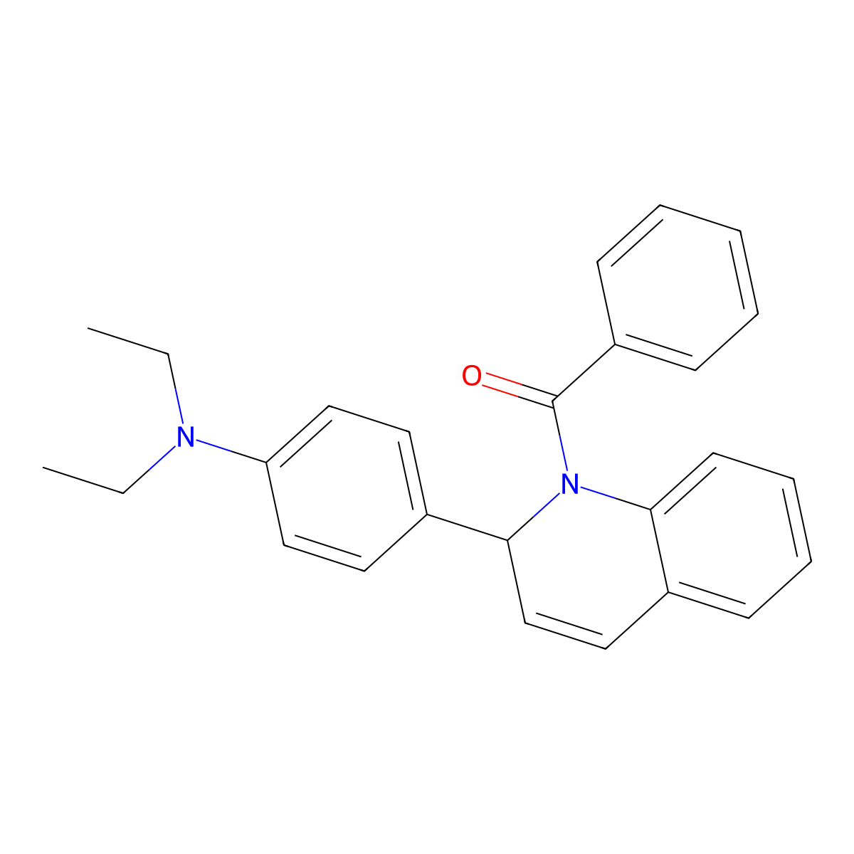Quinoline, 1-benzoyl-2-[4-(diethylamino)phenyl]-1,2-dihydro- molecular structure, CAS 19736-31-3