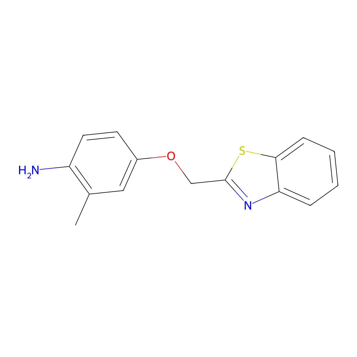 4-(Benzo(D)Thiazol-2-Ylmethoxy)-2-Methylaniline molecular structure, CAS 197364-75-3