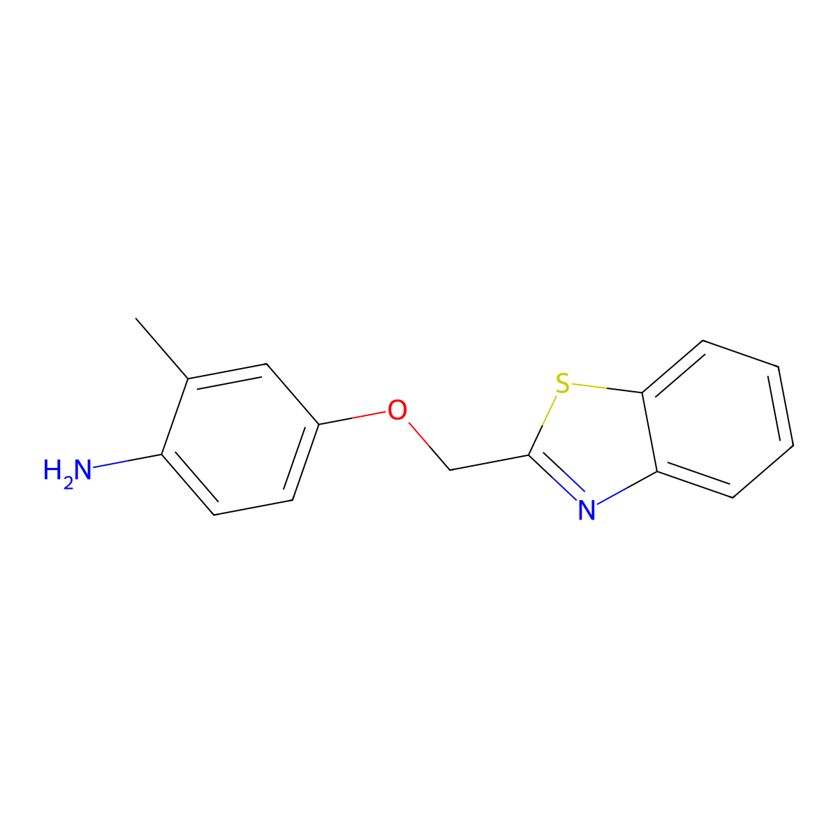 4-(Benzo(D)Thiazol-2-Ylmethoxy)-2-Methylaniline molecular structure, CAS 197364-75-3