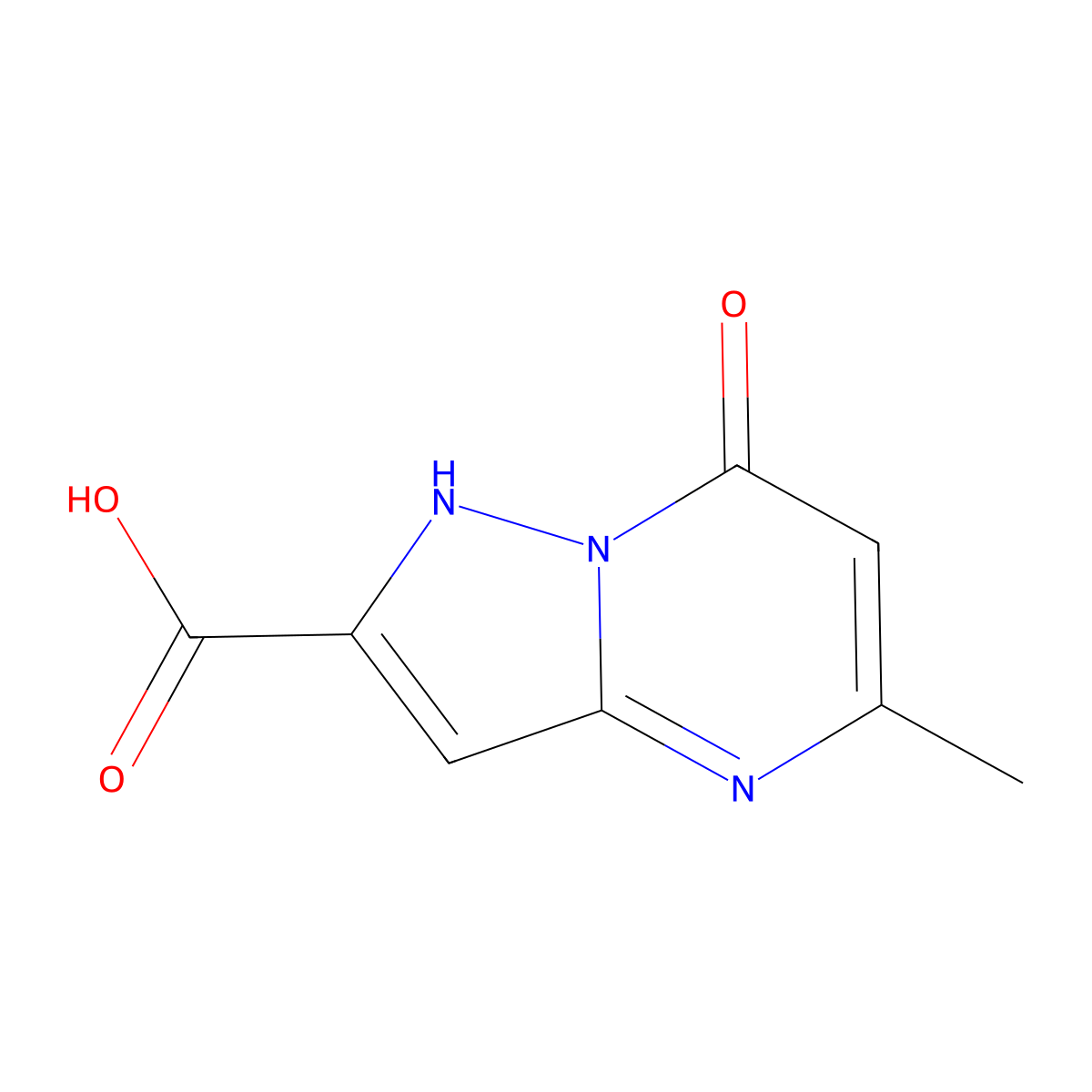 5-Methyl-7-oxo-4,7-dihydropyrazolo[1,5-a]pyrimidine-2-carboxylic acid molecular structure, CAS 197367-68-3