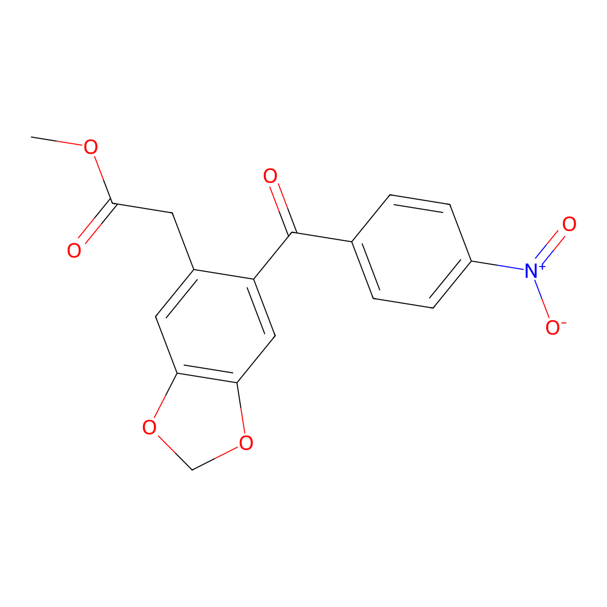 6-(4-Nitrobenzoyl)-1,3-benzodioxole-5-acetic Acid Methyl Ester molecular structure, CAS 197369-14-5