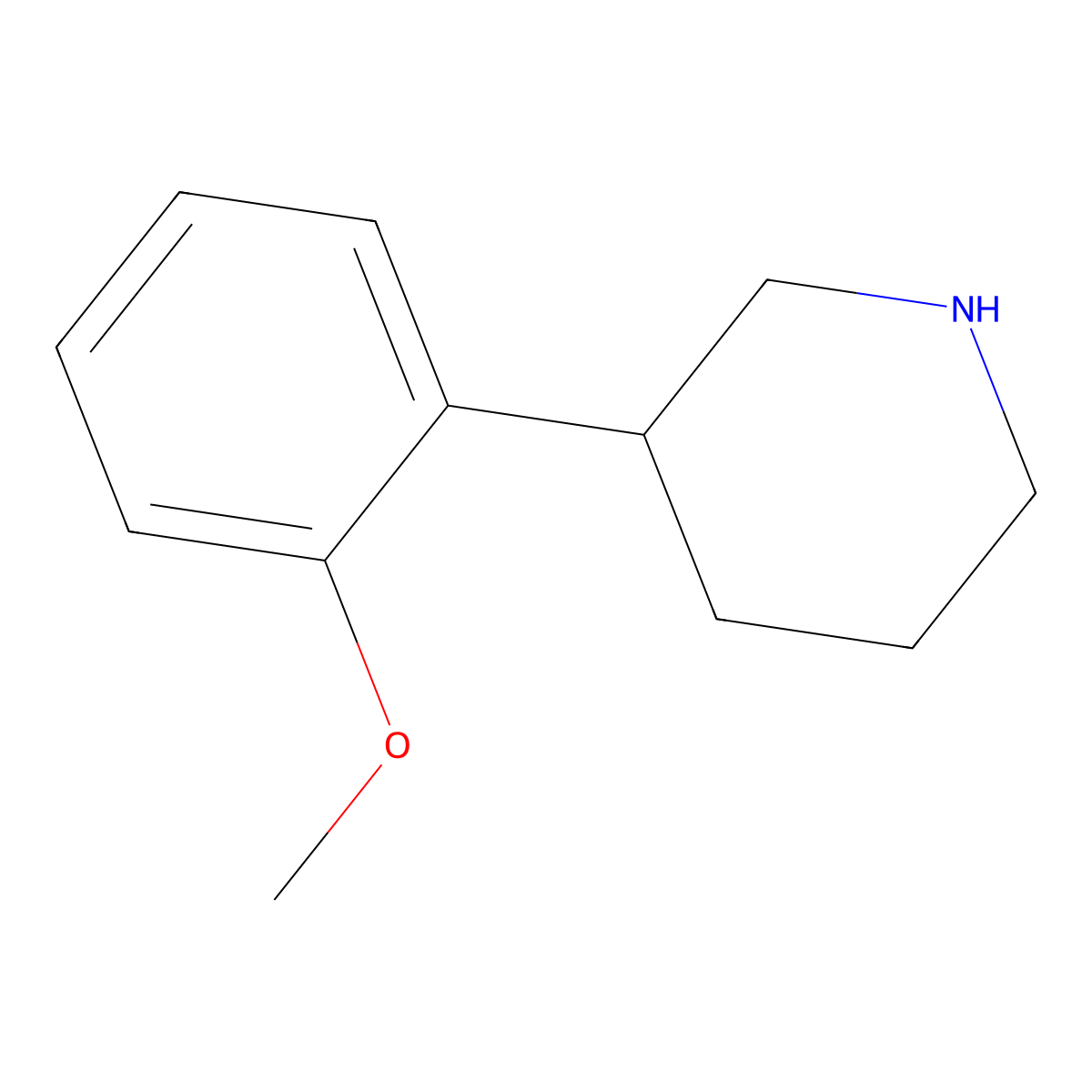 3-(2-Methoxyphenyl)piperidine molecular structure, CAS 19737-63-4