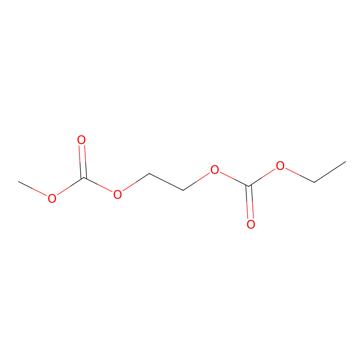 (((2-((Methoxycarbonyl)oxy)ethoxy)carbonyl)oxy)ethane molecular structure, CAS 197370-32-4