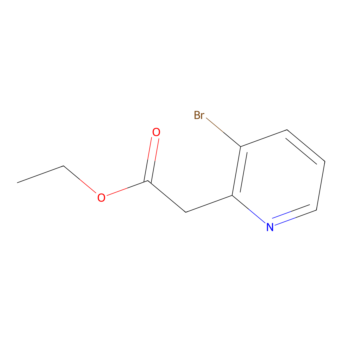 Ethyl 2-(3-bromopyridin-2-YL)acetate molecular structure, CAS 197376-41-3