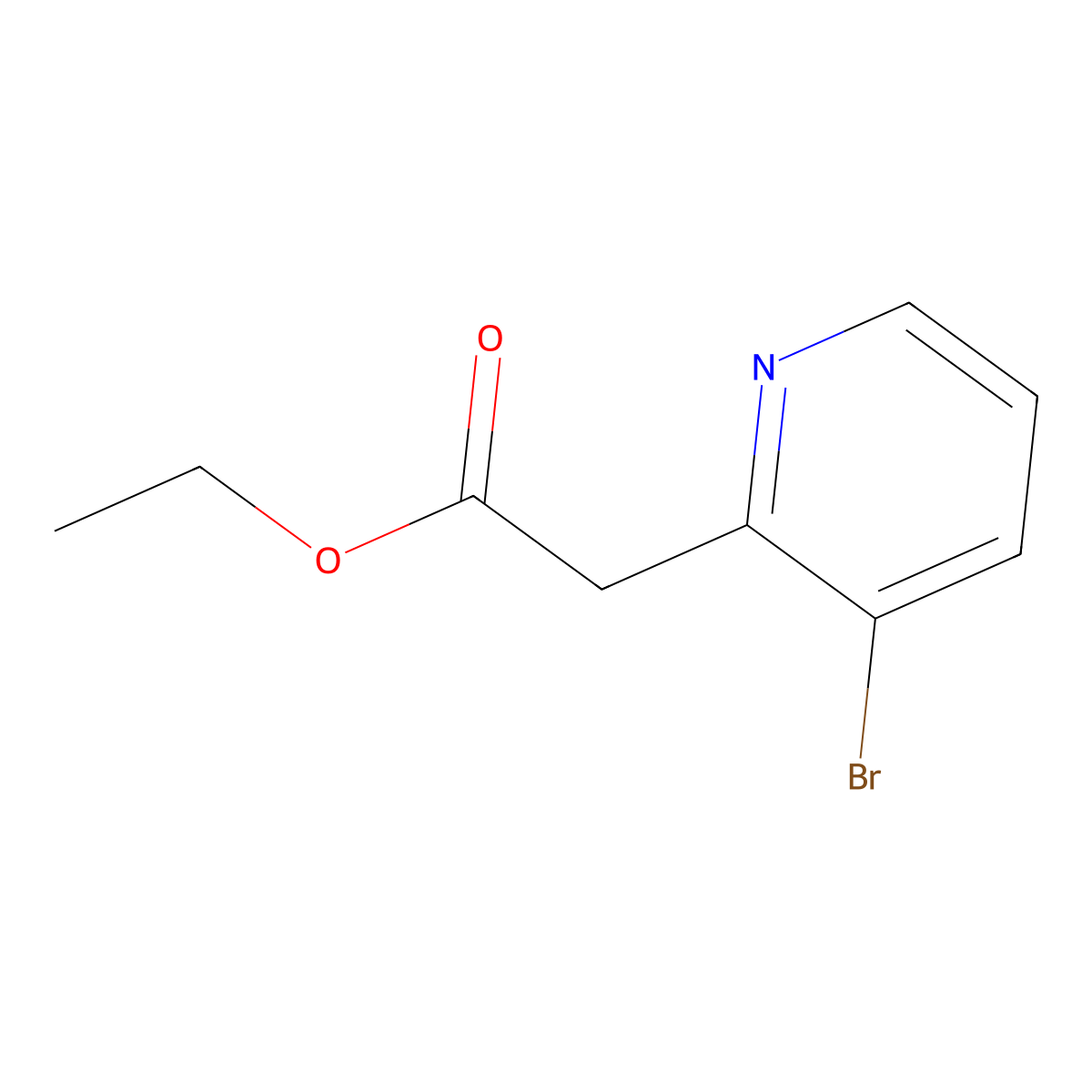 Ethyl 2-(3-bromopyridin-2-YL)acetate molecular structure, CAS 197376-41-3