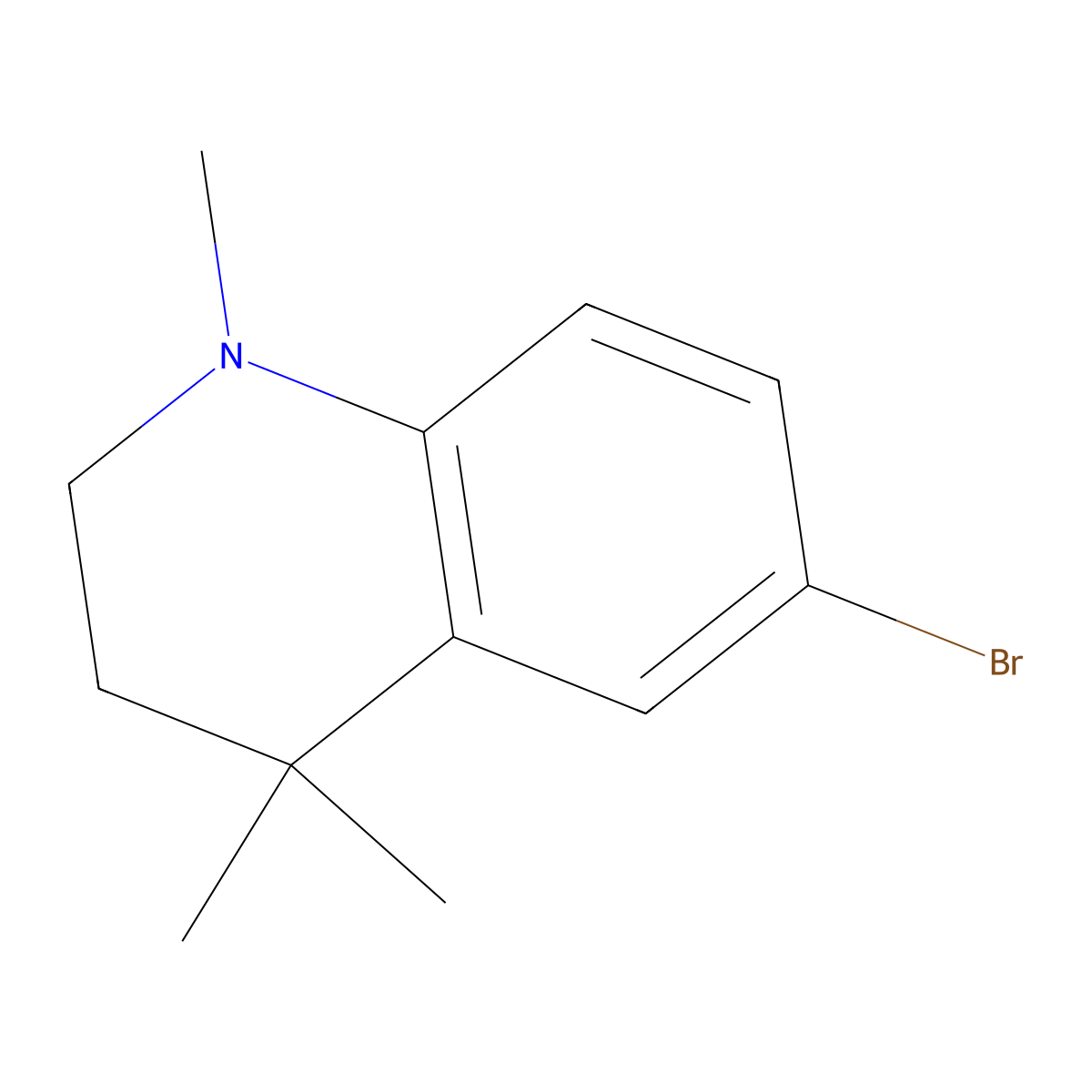 6-Bromo-1,4,4-trimethyl-1,2,3,4-tetrahydroquinoline molecular structure, CAS 197379-70-7