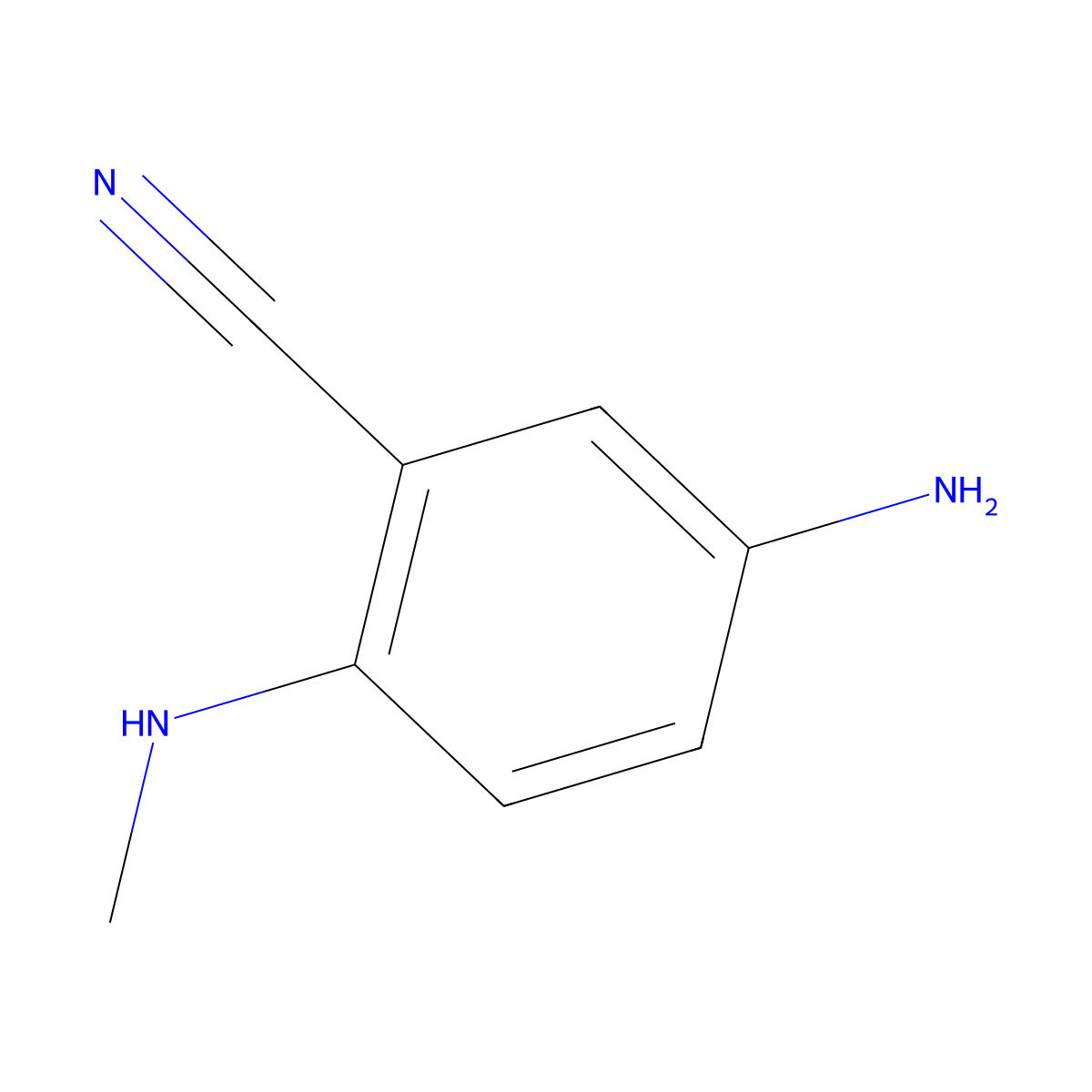 5-Amino-2-(methylamino)benzonitrile molecular structure, CAS 197382-76-6