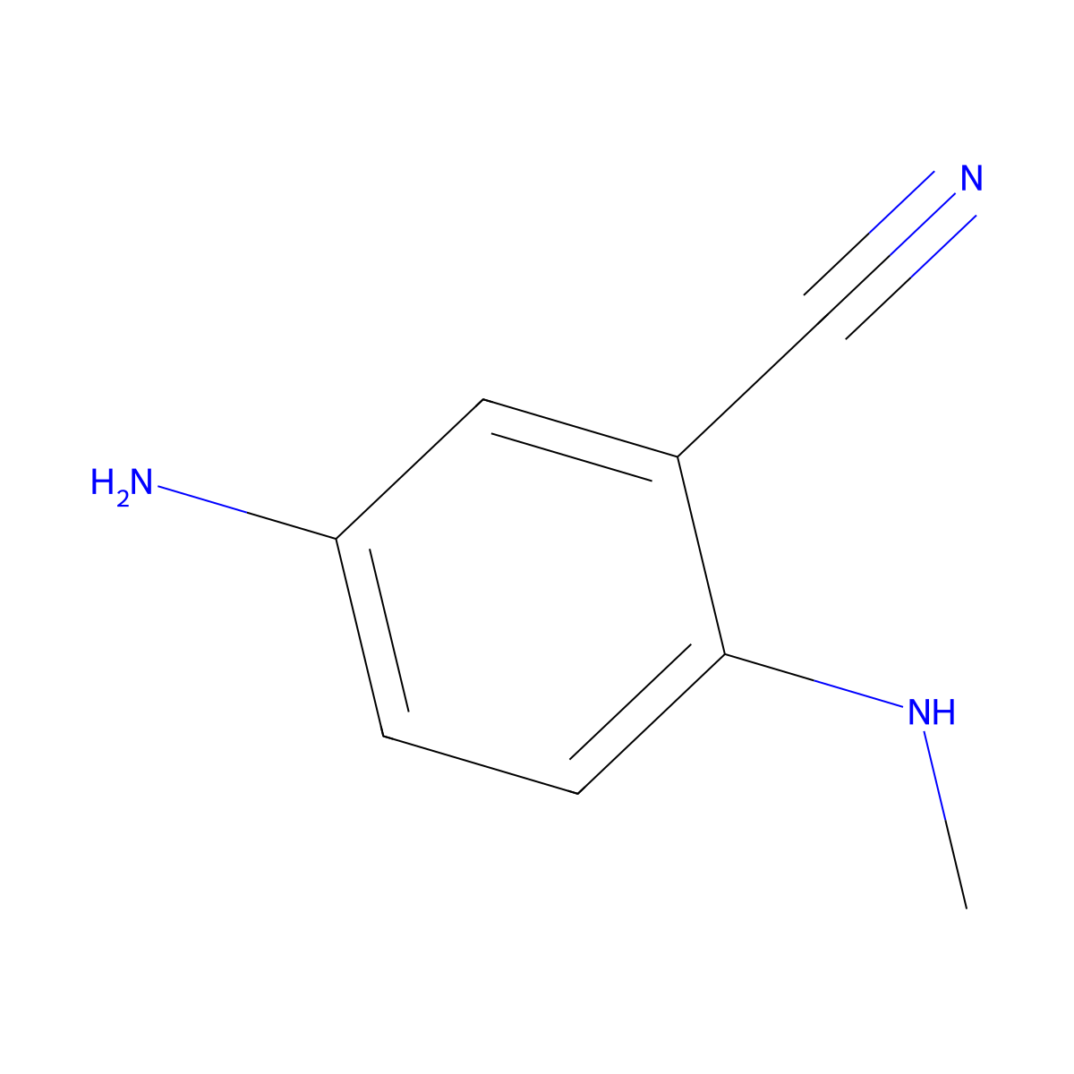 5-Amino-2-(methylamino)benzonitrile molecular structure, CAS 197382-76-6