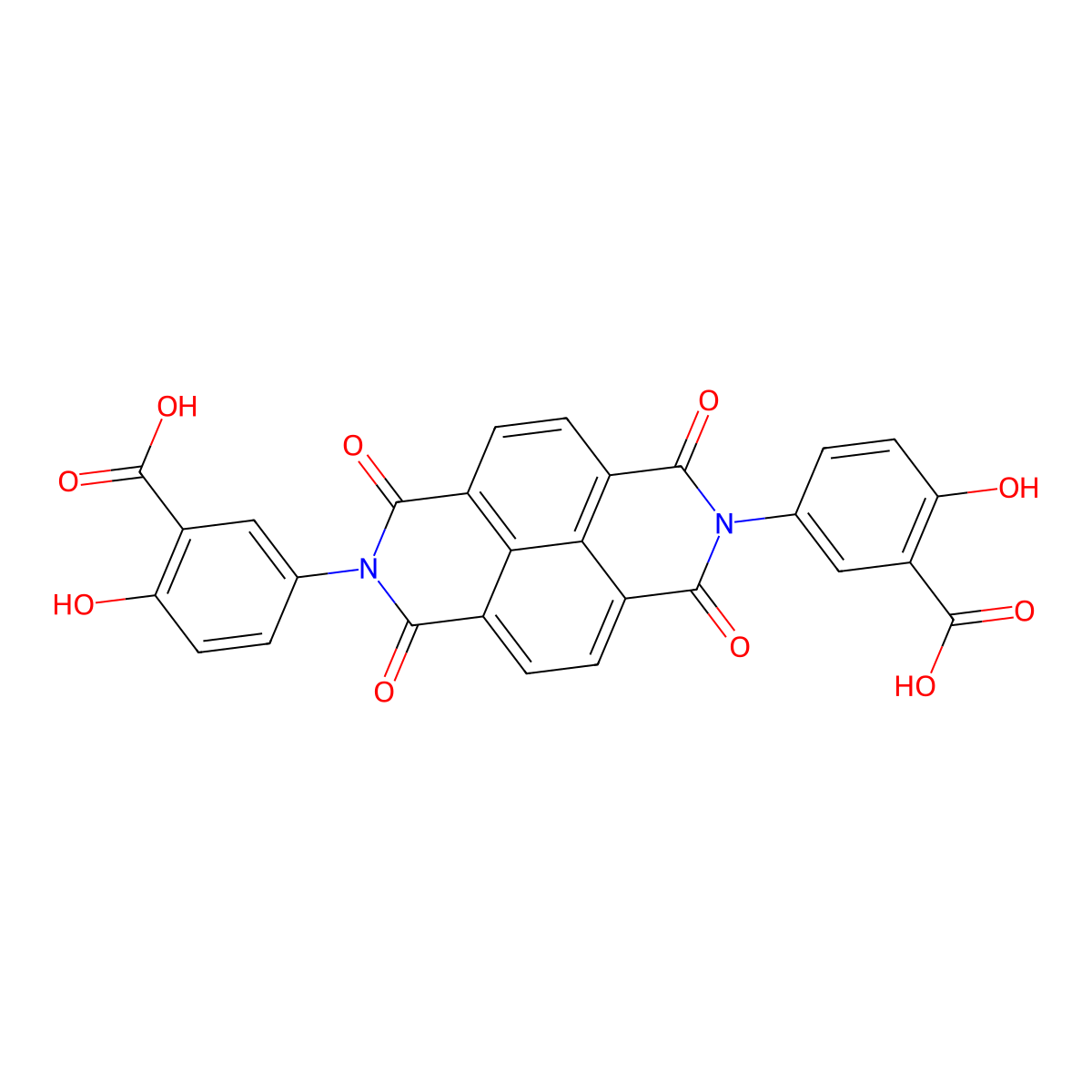 5,5'-(1,3,6,8-Tetraoxo-1,3,6,8-tetrahydrobenzo[lmn][3,8]phenanthroline-2,7-diyl)bis(2-hydroxybenzoic acid) molecular structure, CAS 197389-70-1