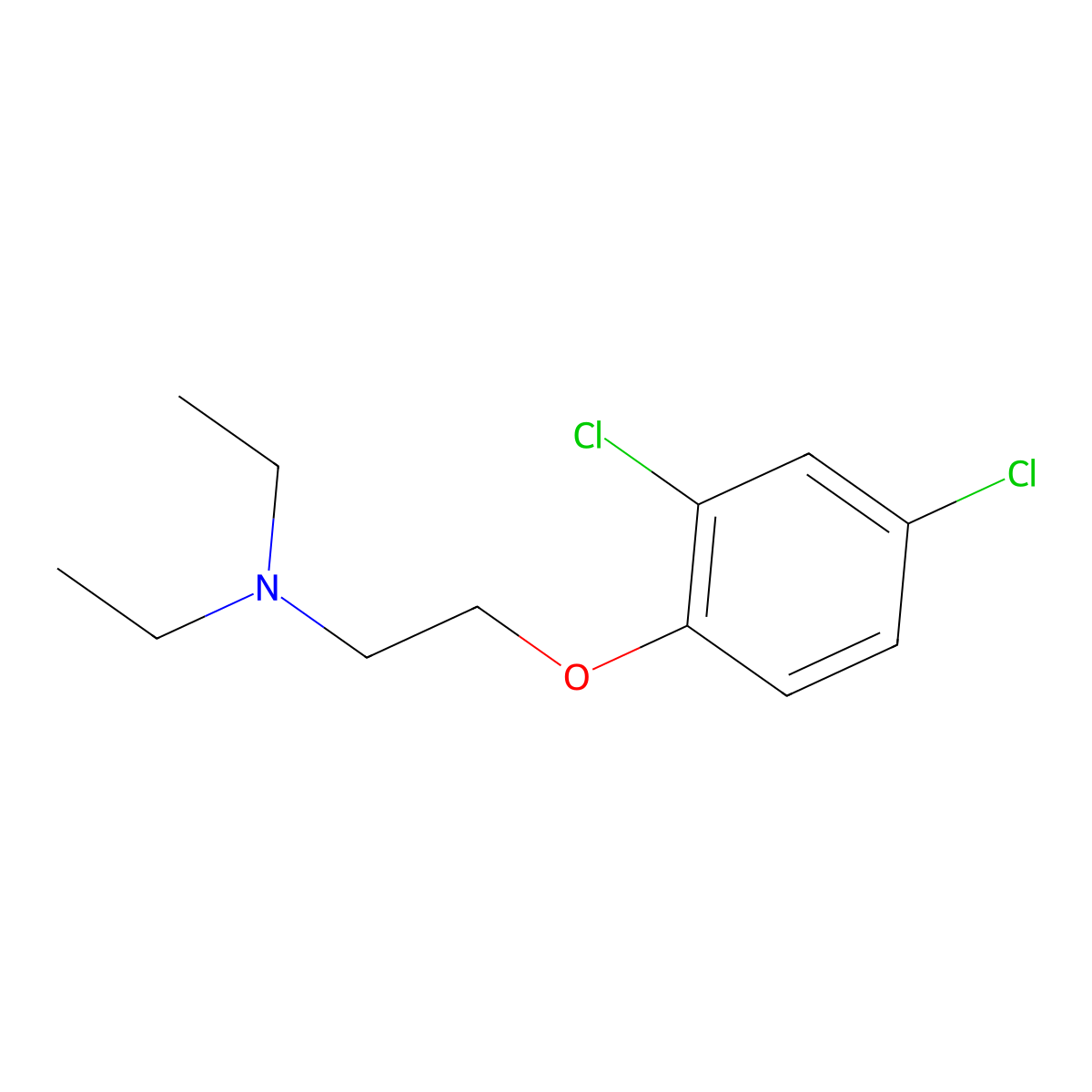 2-(2,4-dichlorophenoxy)-N,N-diethylethanamine molecular structure, CAS 1974-14-7
