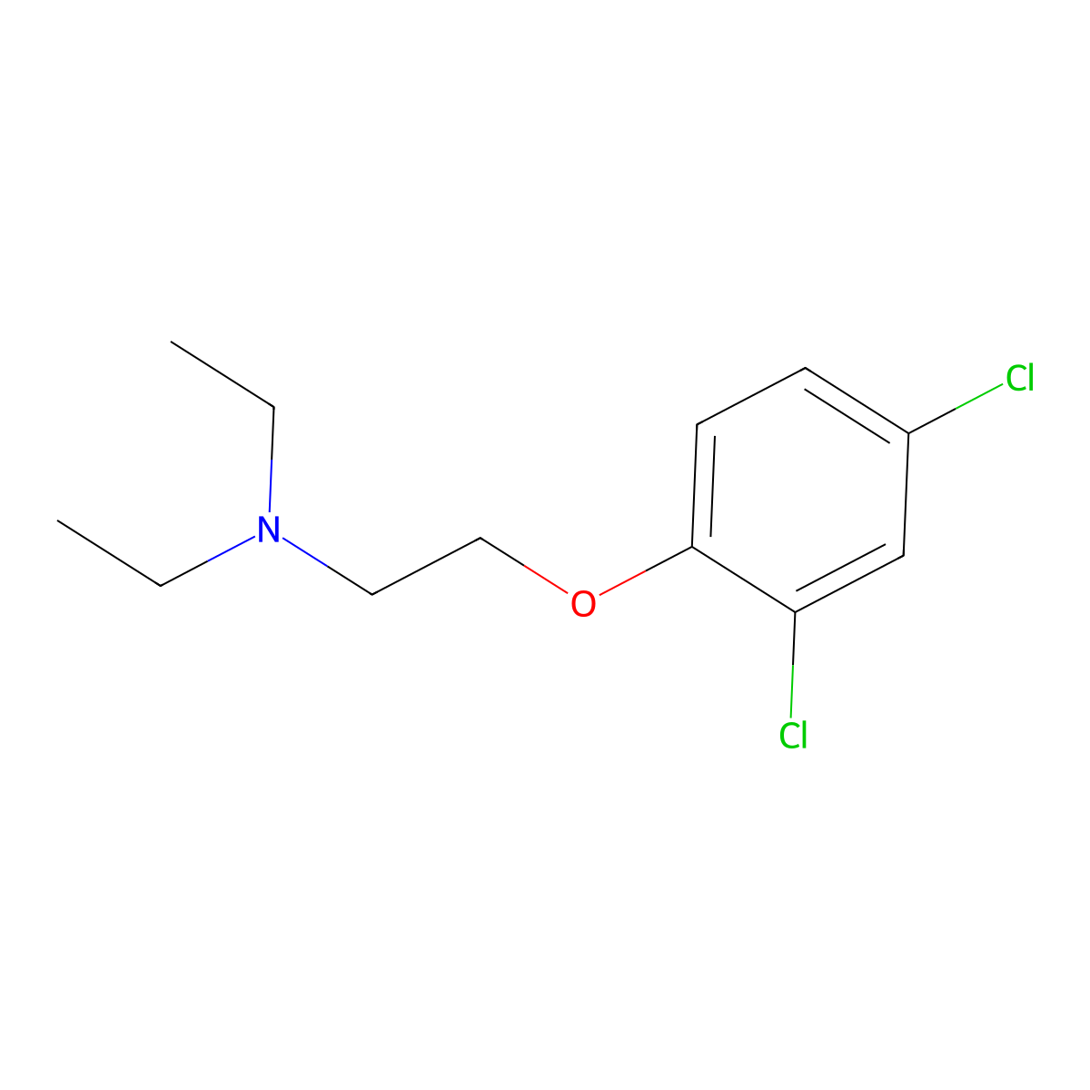 2-(2,4-dichlorophenoxy)-N,N-diethylethanamine molecular structure, CAS 1974-14-7