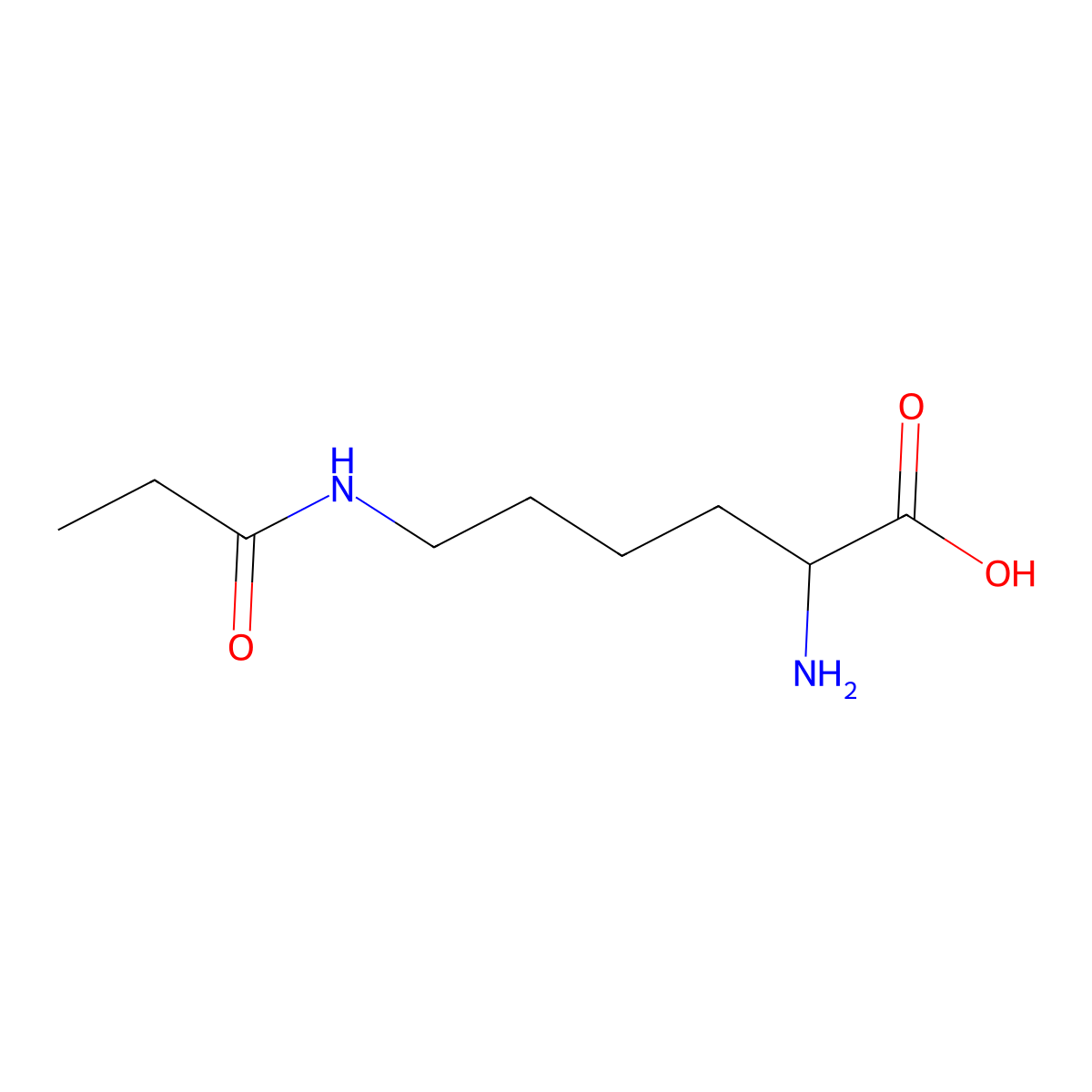 epsilon-N-(L-propionyl-2-)-L-lysine molecular structure, CAS 1974-17-0