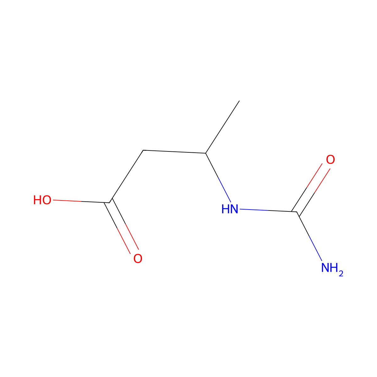 3-(Carbamoylamino)butanoic acid molecular structure, CAS 19742-54-2