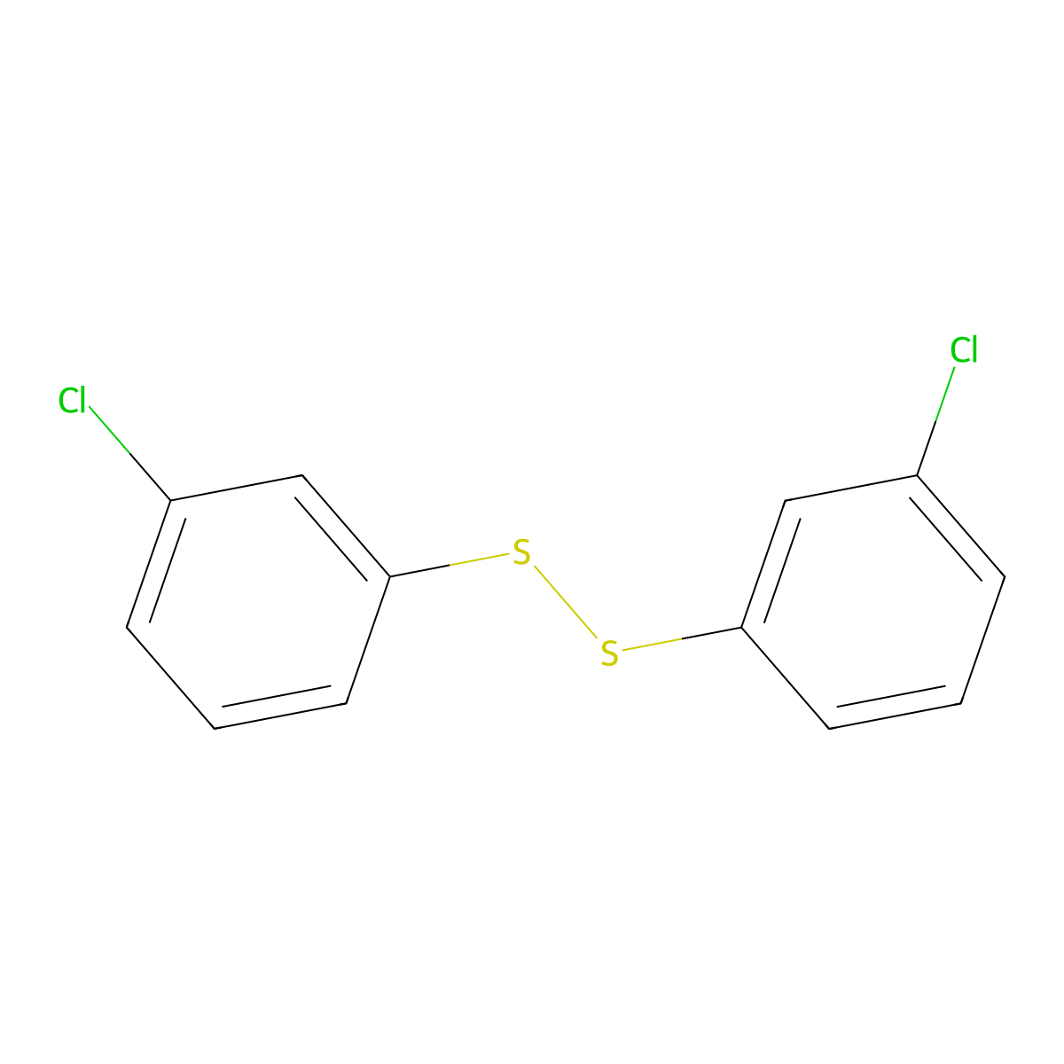 3,3'-Dichloro diphenyl disulfide molecular structure, CAS 19742-92-8