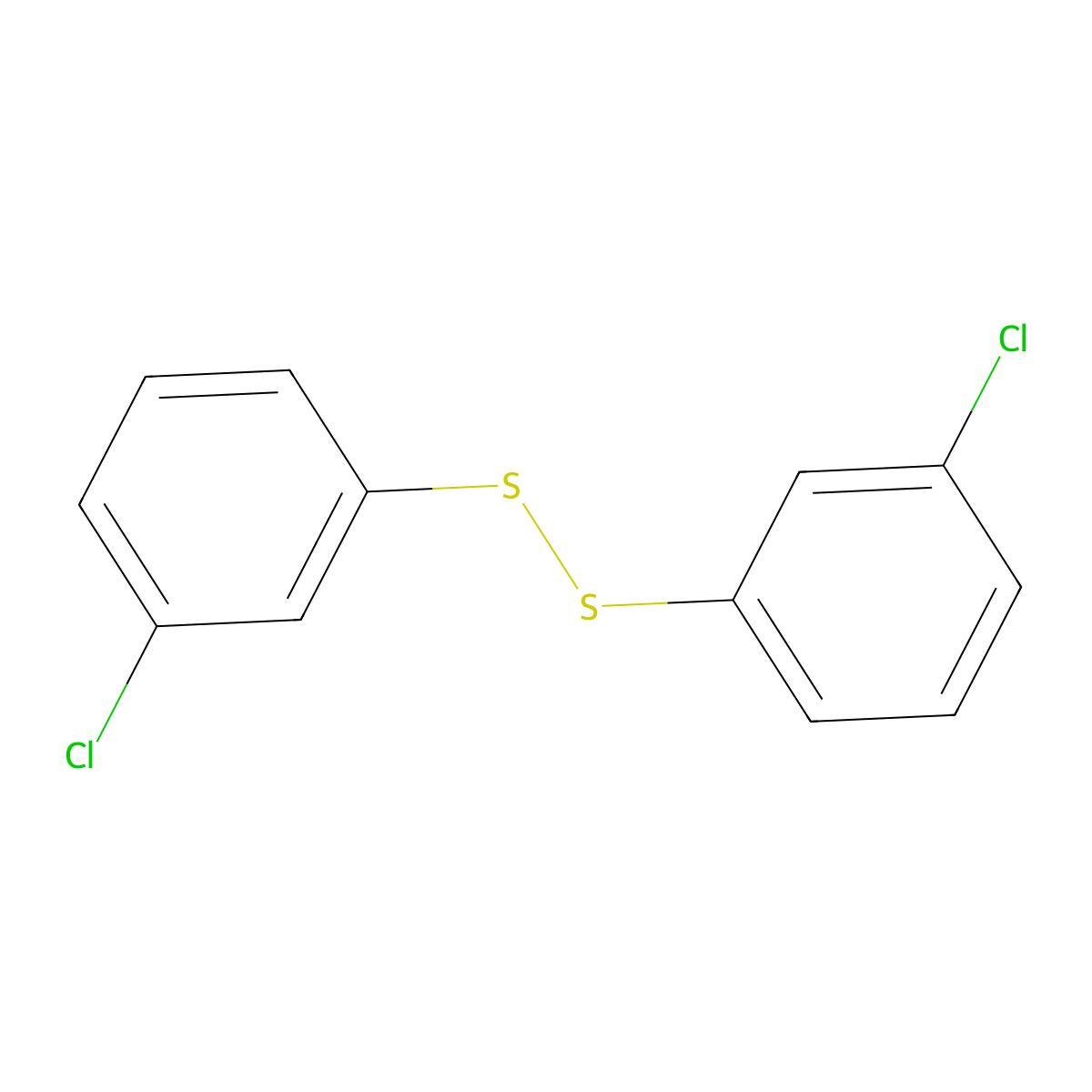 3,3'-Dichloro diphenyl disulfide molecular structure, CAS 19742-92-8