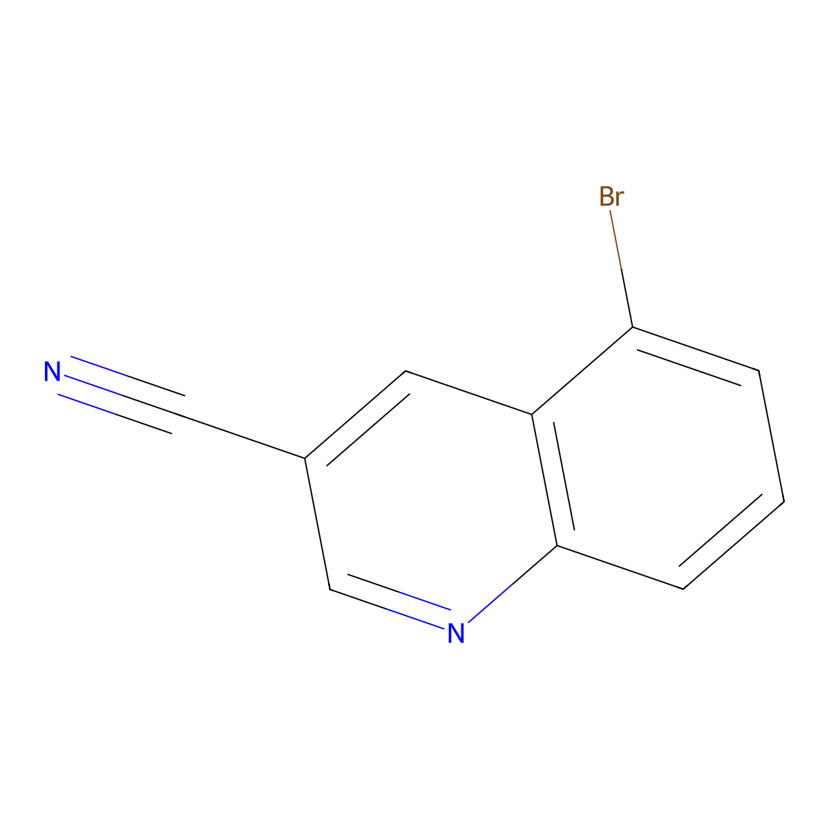 5-Bromoquinoline-3-carbonitrile molecular structure, CAS 1974296-18-8
