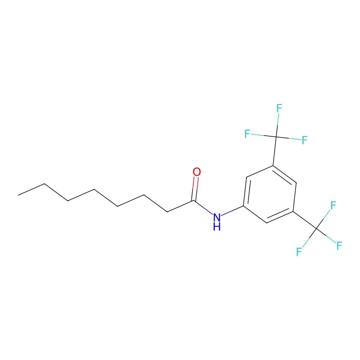 3,5-Bis(trifluoromethyl)phenyl octanamide molecular structure, CAS 1974318-14-3