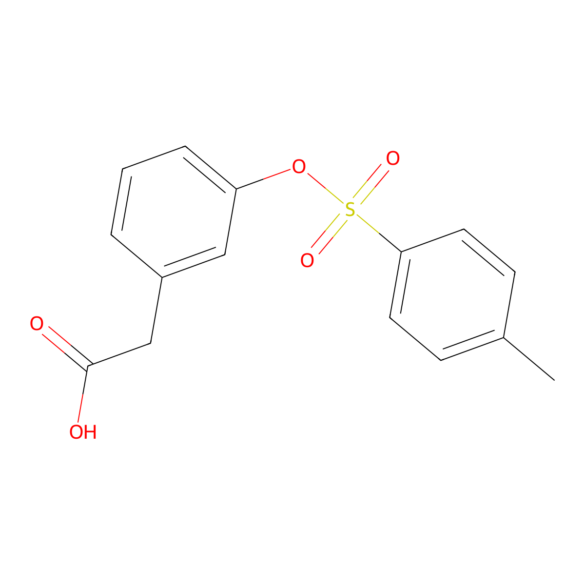 2-{3-[(4-Methylbenzenesulfonyl)oxy]phenyl}acetic acid molecular structure, CAS 1974318-78-9