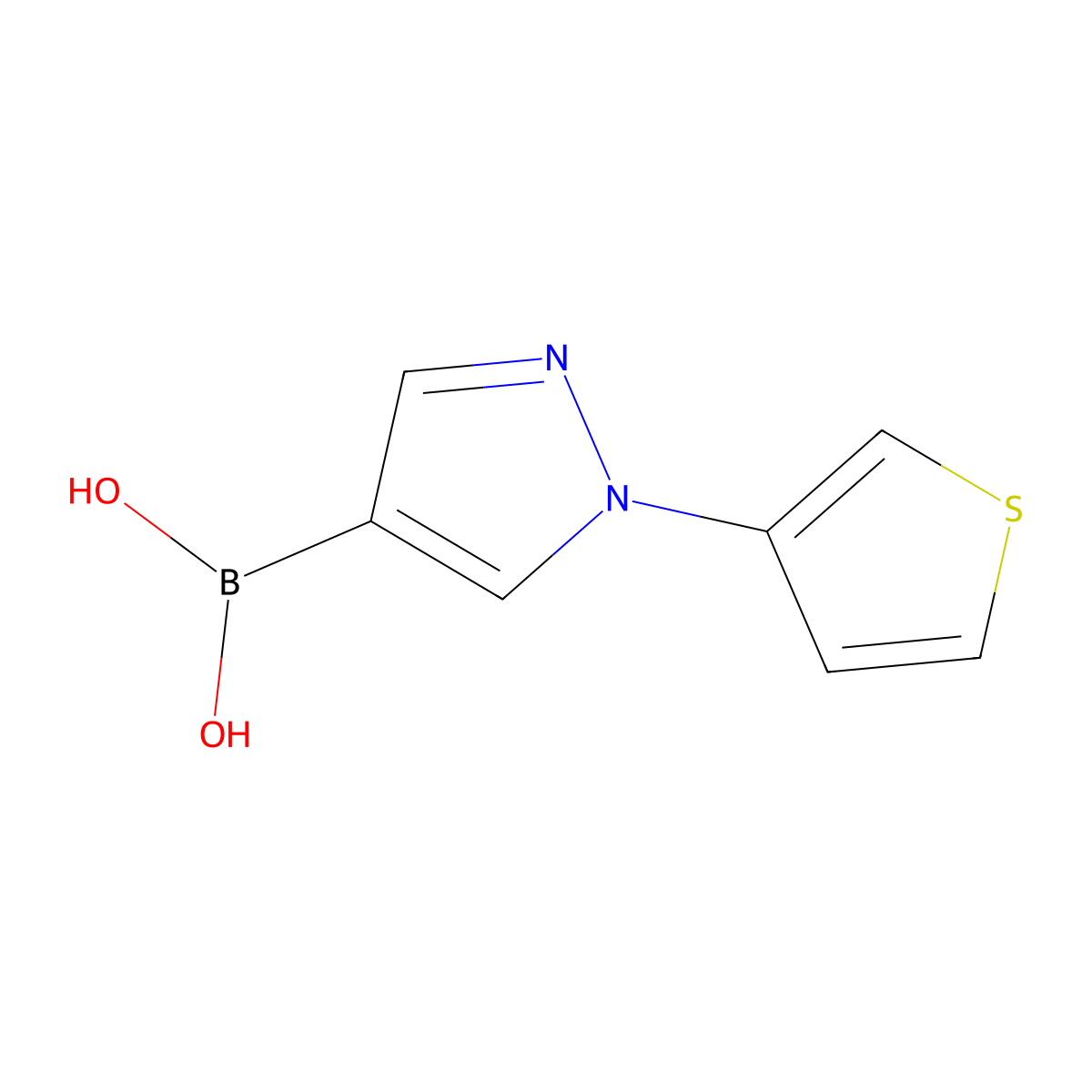 1-(3-Thienyl)-1H-pyrazole-4-boronic Acid molecular structure, CAS 1974329-41-3
