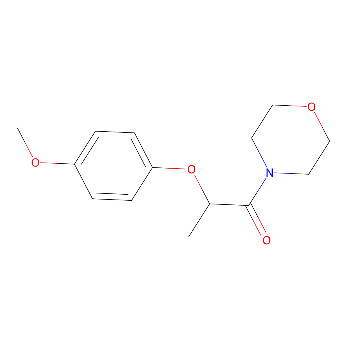 2-(4-Methoxyphenoxy)-1-(morpholin-4-yl)propan-1-one molecular structure, CAS 197433-90-2