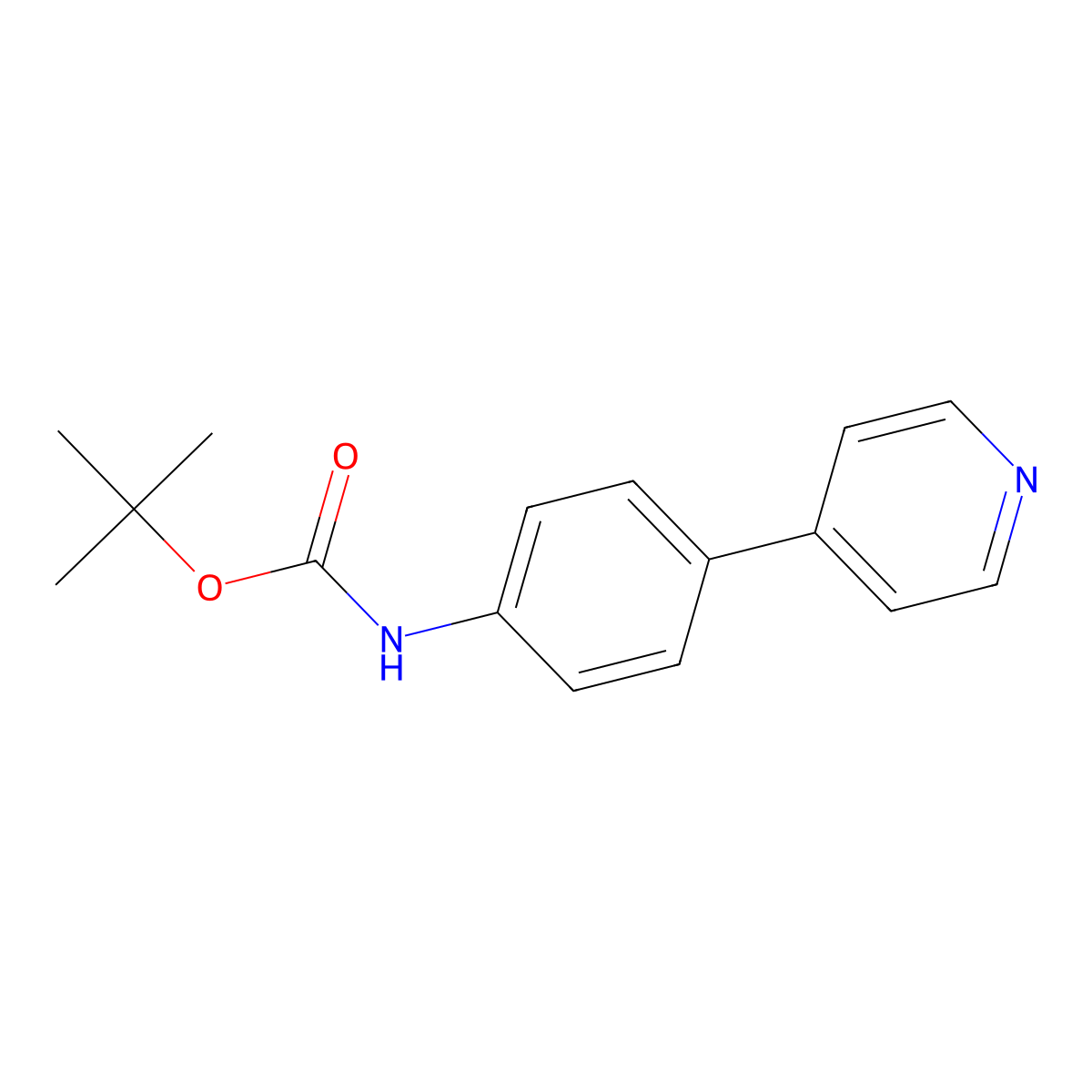 tert-Butyl 4-(pyridin-4-yl)phenylcarbamate molecular structure, CAS 197435-52-2