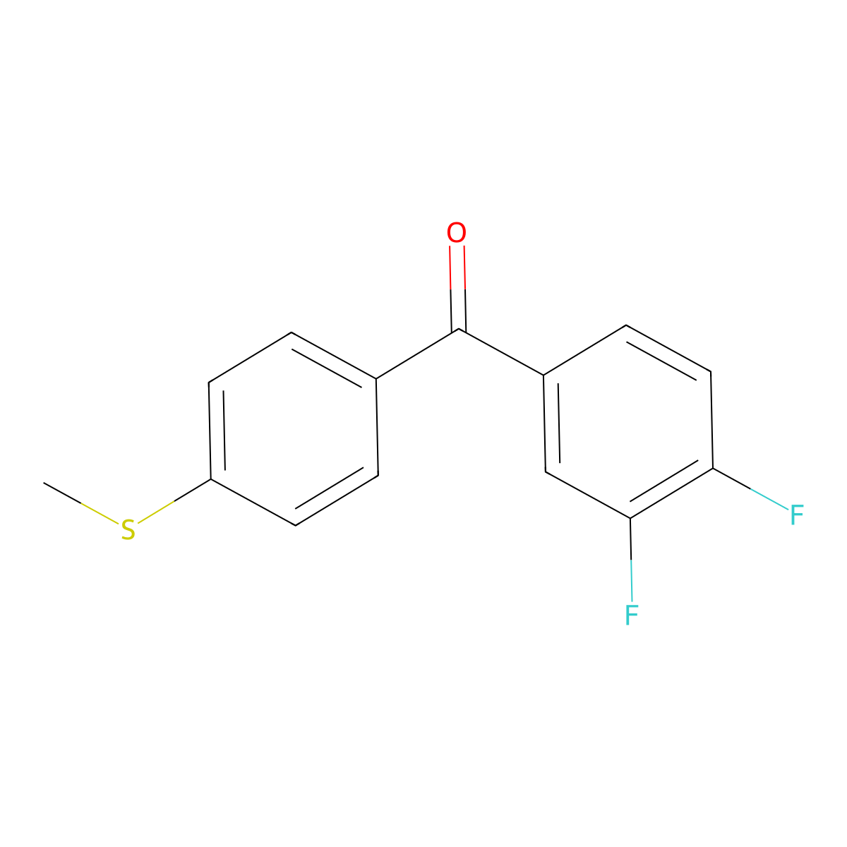 3,4-Difluoro-4'-(methylthio)benzophenone molecular structure, CAS 197439-06-8