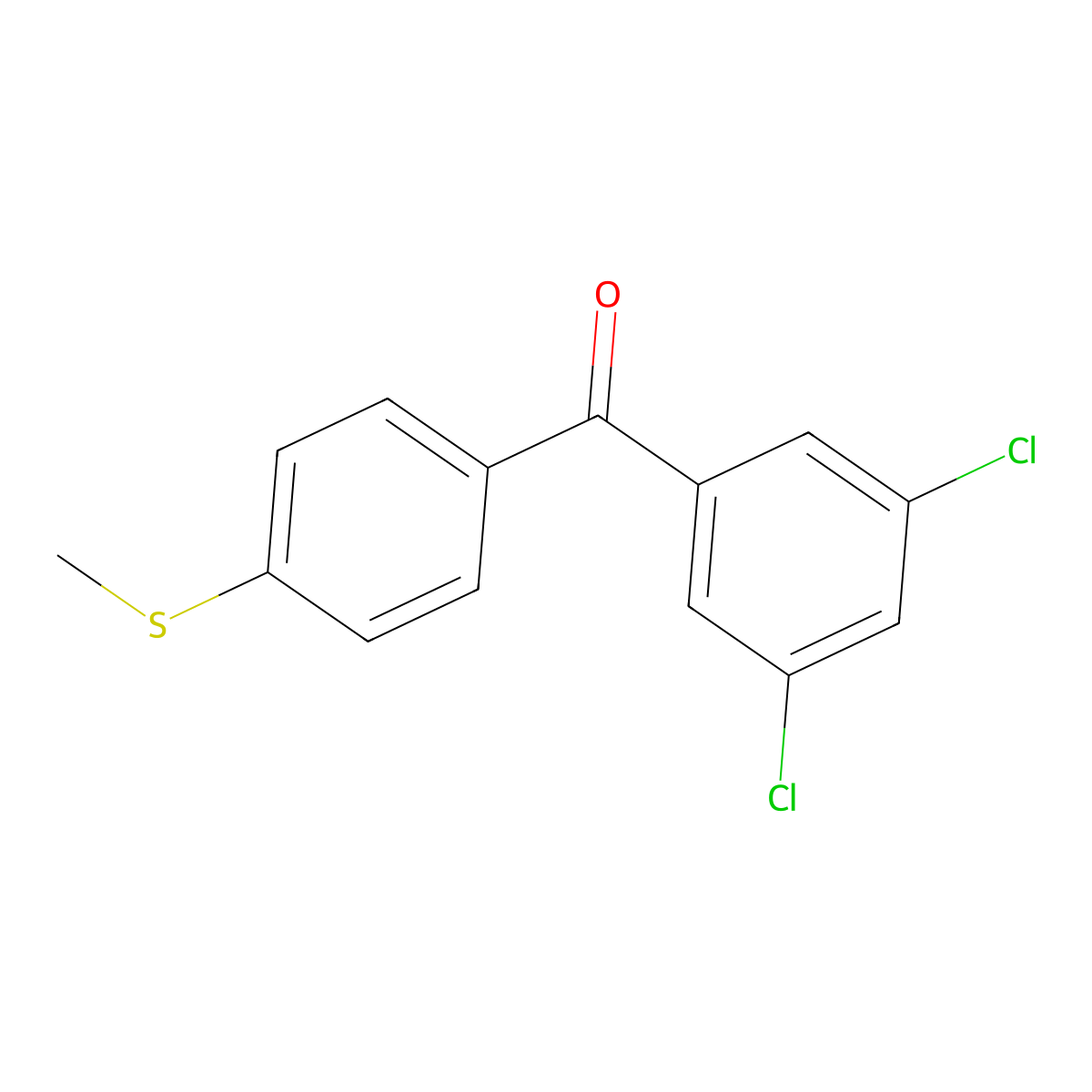 3,5-Dichloro-4'-(thiomethyl)benzophenone molecular structure, CAS 197439-14-8