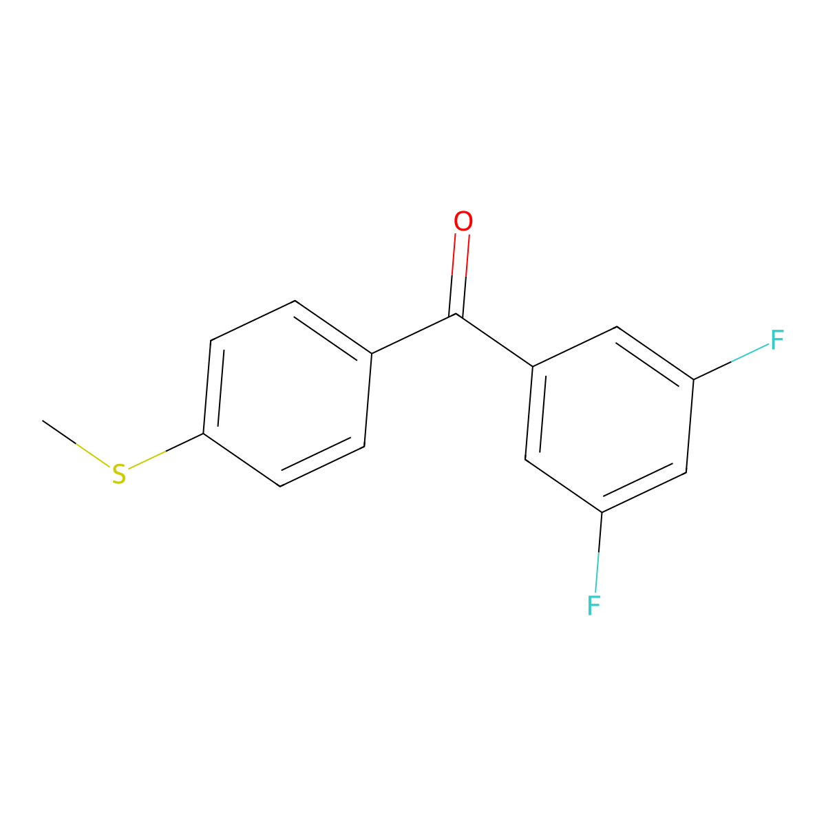 3,5-Difluoro-4'-(methylthio)benzophenone molecular structure, CAS 197439-19-3
