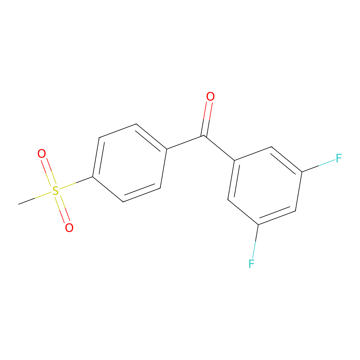 (3,5-Difluorophenyl)[4-(methylsulfonyl)phenyl]methanone molecular structure, CAS 197439-20-6