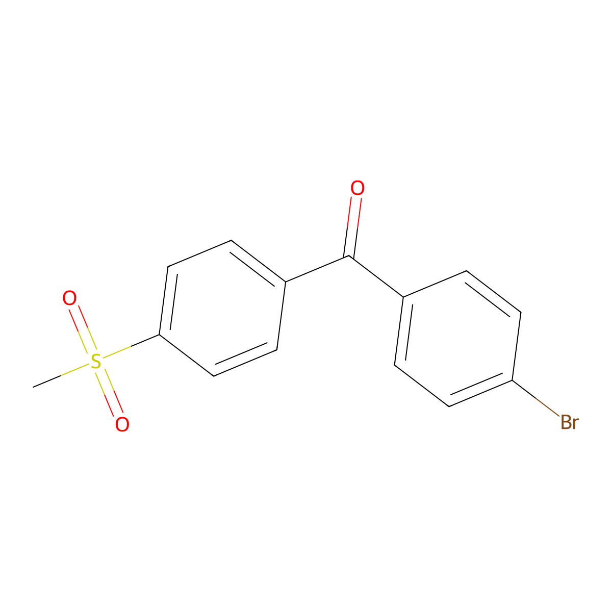 (4-Bromophenyl)(4-(methylsulfonyl)phenyl)methanone molecular structure, CAS 197439-29-5