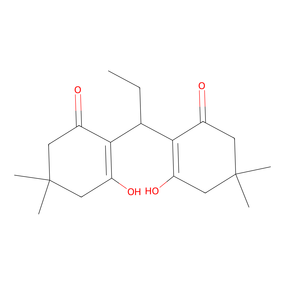2,2'-Propane-1,1-diylbis(3-hydroxy-5,5-dimethylcyclohex-2-en-1-one) molecular structure, CAS 19744-85-5