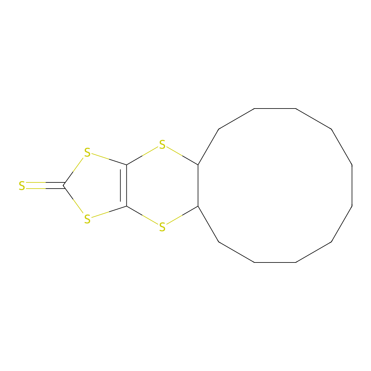 4a,5,6,7,8,9,10,11,12,13,14,14a-Dodecahydrocyclododeca[b][1,3]dithiolo[4,5-e][1,4]dithiine-2-thione molecular structure, CAS 197441-82-0