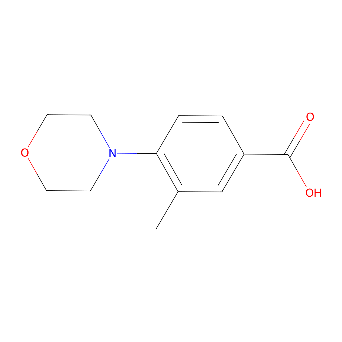 3-Methyl-4-(morpholin-4-yl)benzoic acid molecular structure, CAS 197445-65-1