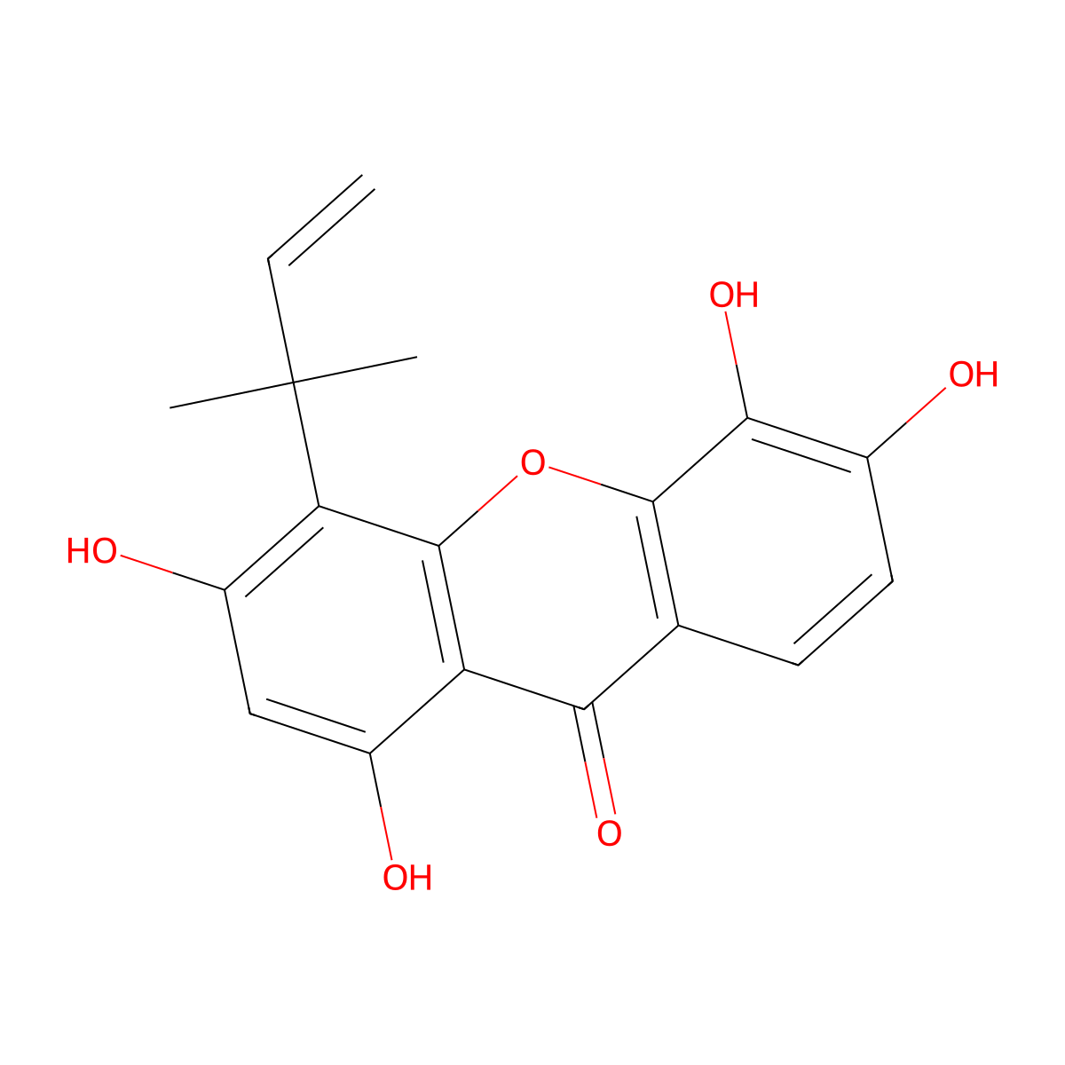 isocudraniaxanthone A molecular structure, CAS 197447-26-0