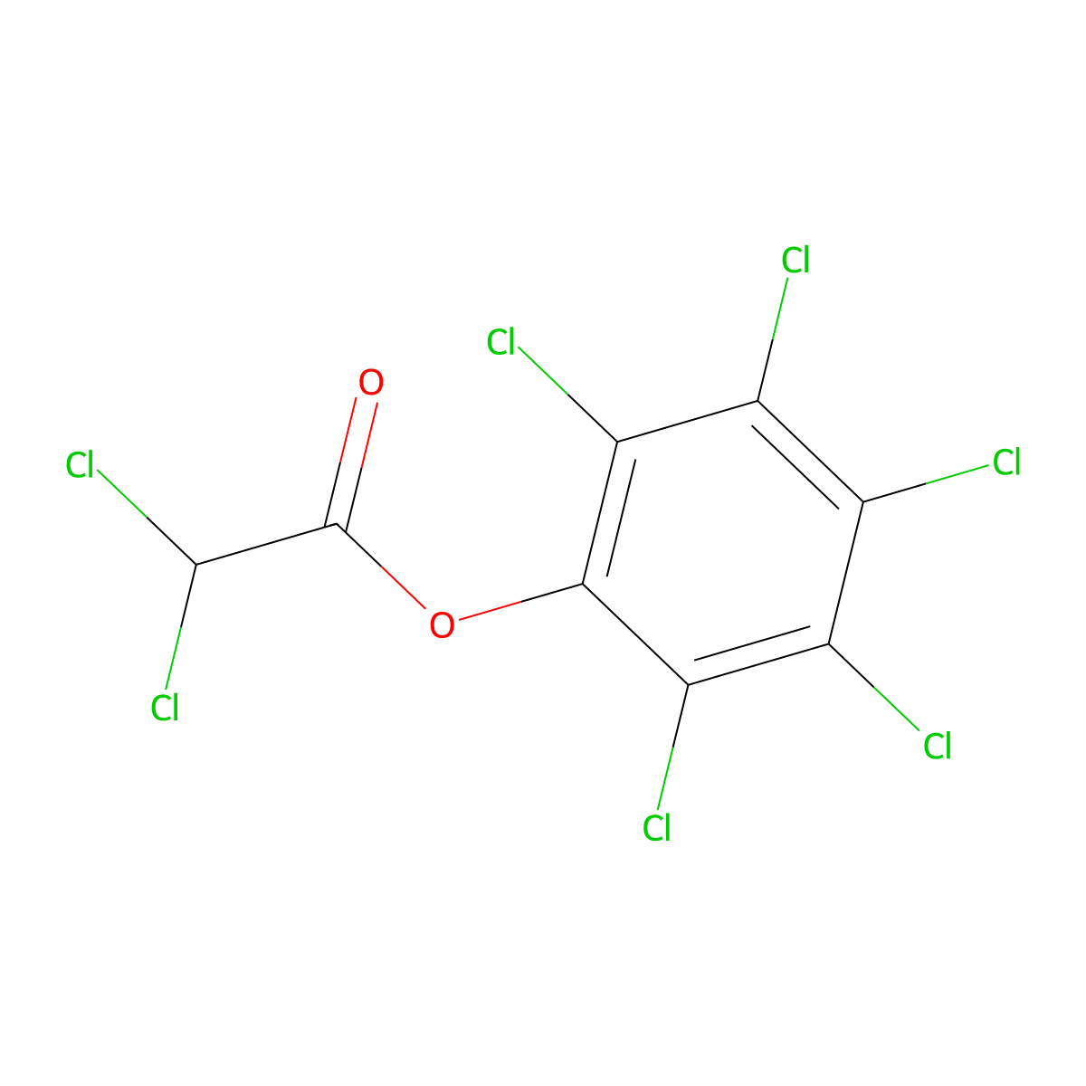 Pentachlorophenyl dichloroacetate molecular structure, CAS 19745-69-8