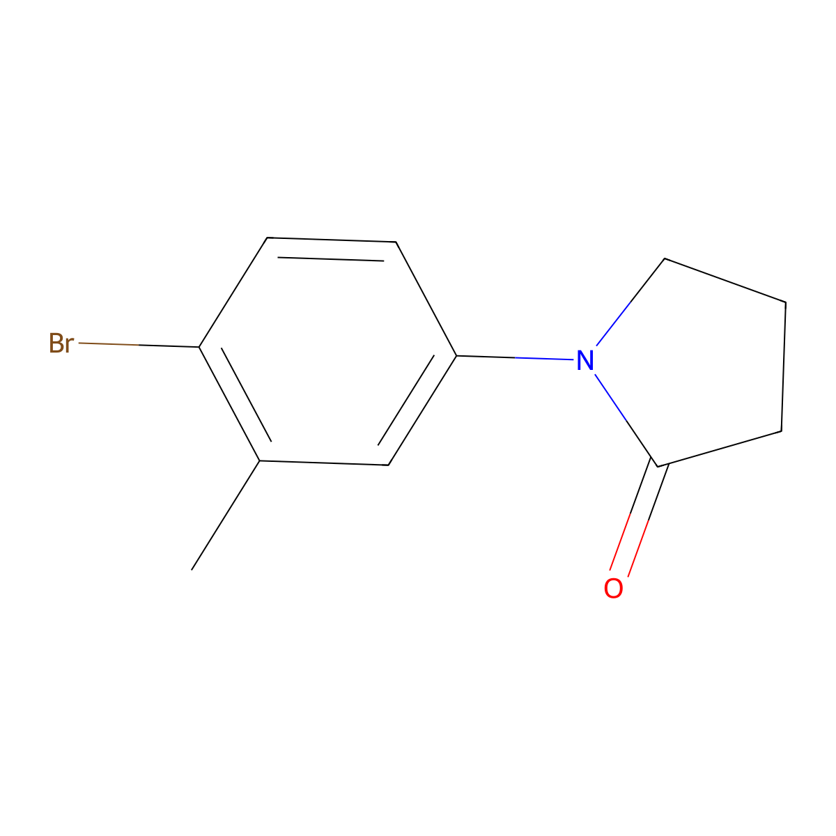 1-(4-Bromo-3-methylphenyl)-2-pyrrolidone molecular structure, CAS 197450-39-8