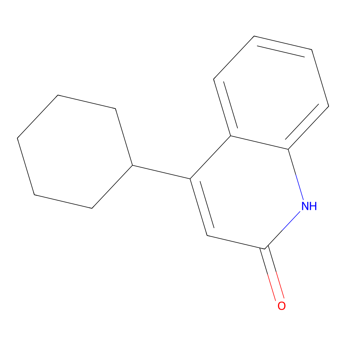 4-Cyclohexyl-2(1H)-quinolone molecular structure, CAS 197455-64-4