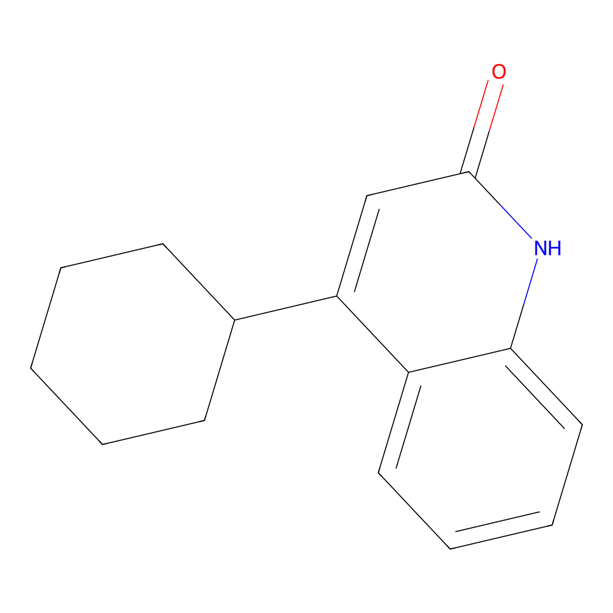 4-Cyclohexyl-2(1H)-quinolone molecular structure, CAS 197455-64-4