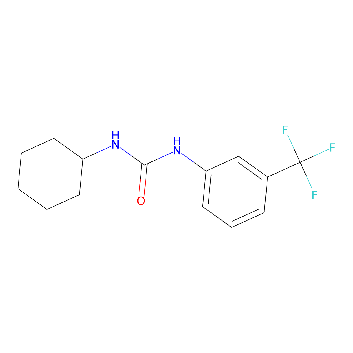 1-Cyclohexyl-3-[3-(trifluoromethyl)phenyl]urea molecular structure, CAS 197455-73-5