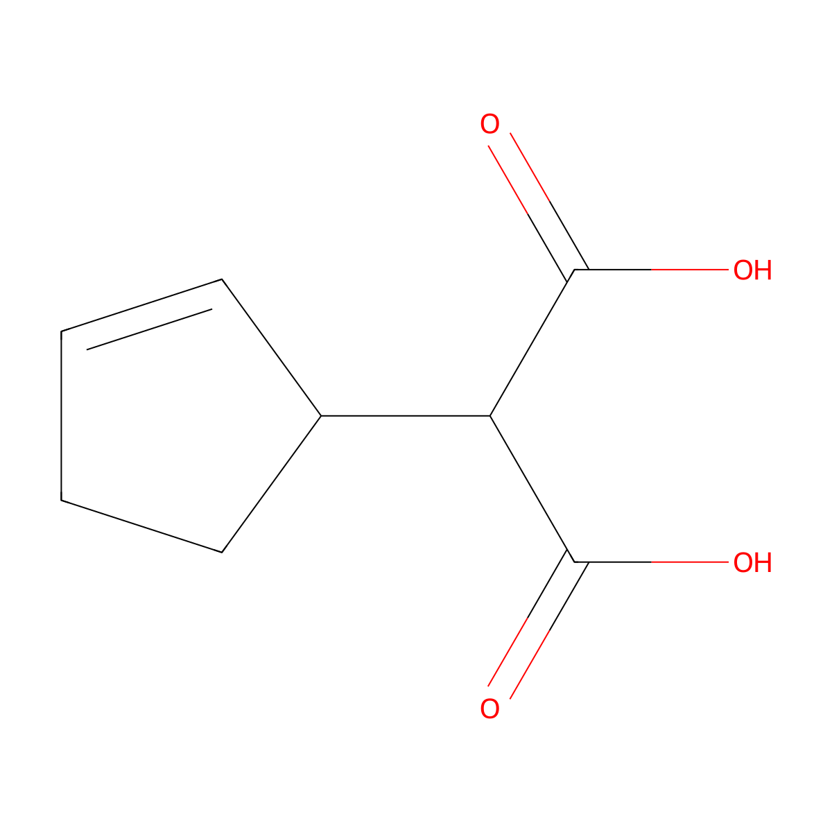 Cyclopent-2-en-1-ylpropanedioic acid molecular structure, CAS 197455-87-1