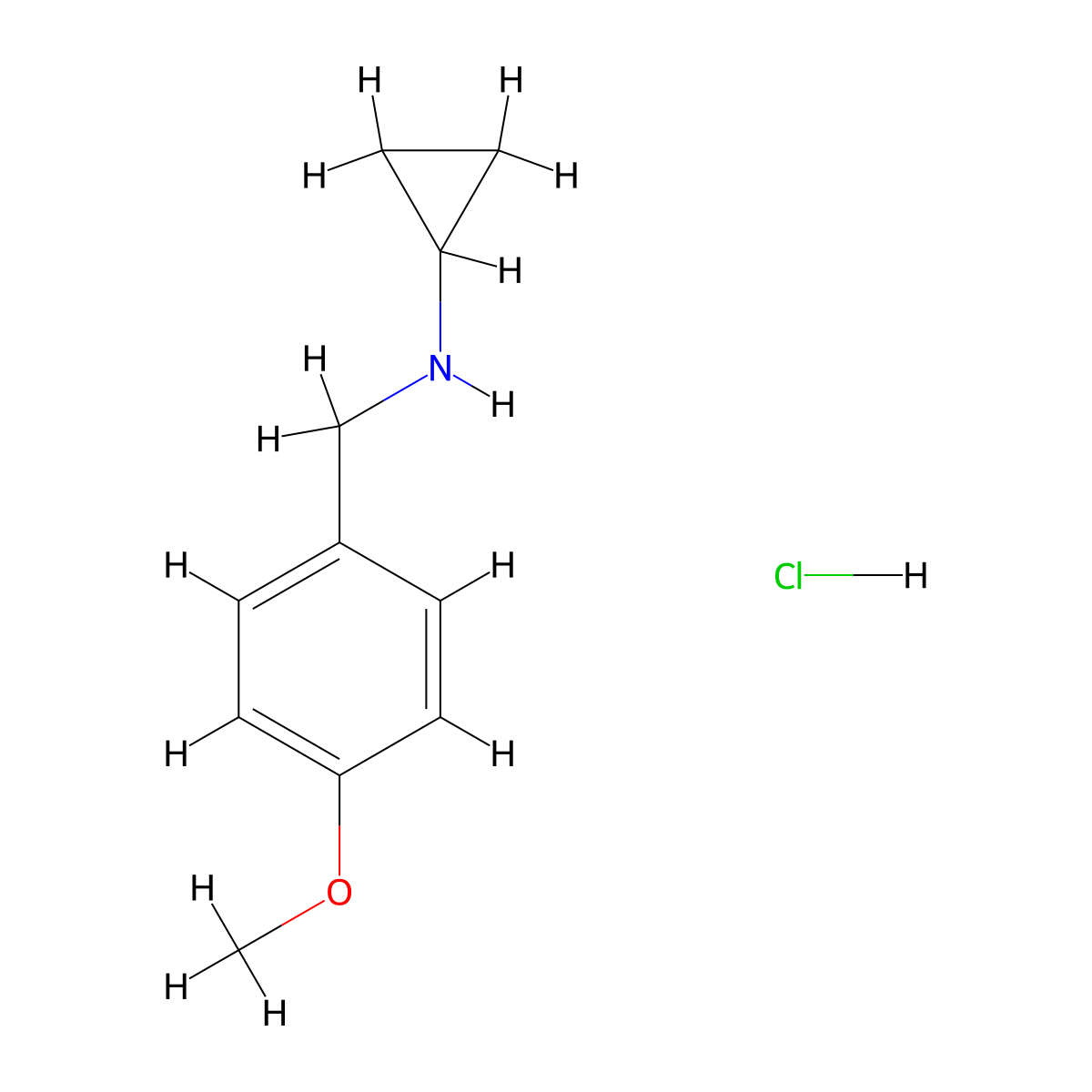 N-(4-Methoxybenzyl)cyclopropanamine hydrochloride molecular structure, CAS 197456-34-1