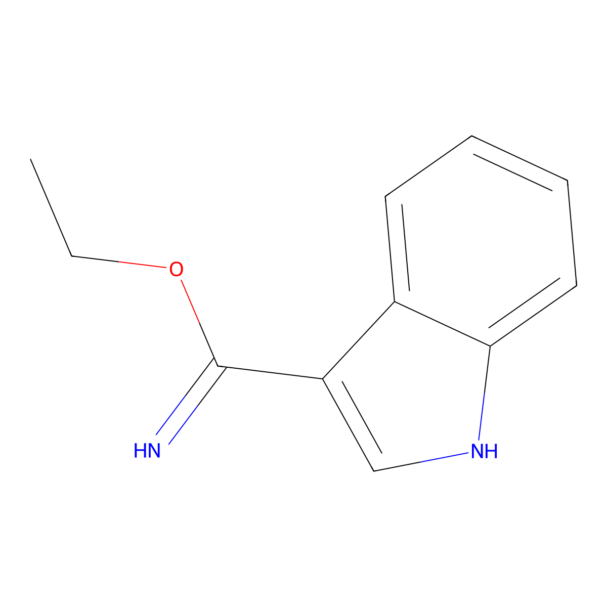 Ethyl 1H-indole-3-carbimidate molecular structure, CAS 19747-79-6