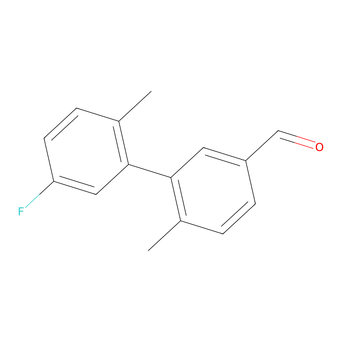 5'-Fluoro-2',6-dimethyl[1,1'-biphenyl]-3-carboxaldehyde molecular structure, CAS 1974726-35-6