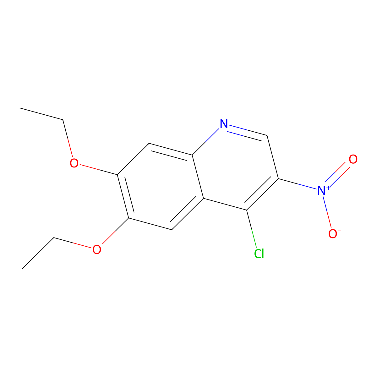 4-Chloro-6,7-diethoxy-3-nitroquinoline molecular structure, CAS 1974746-64-9